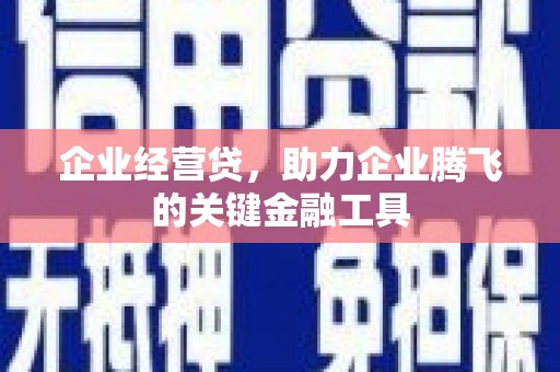 临汾企业经营贷，助力企业腾飞的关键金融工具