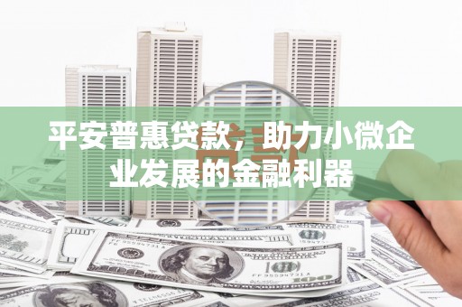 临汾平安普惠贷款，助力小微企业发展的金融利器